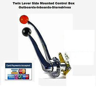 outboard engine control box twin lever stainless  steel