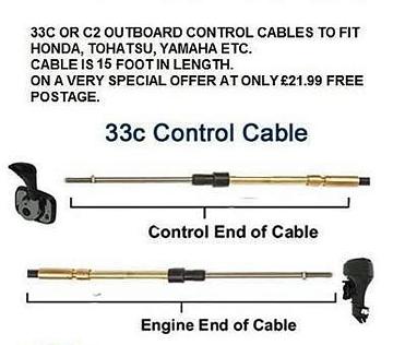 outboard engine control cable 33c c2 15ft