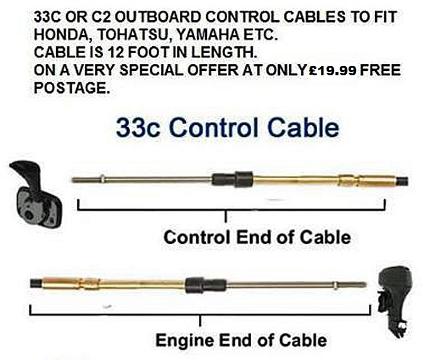 outboard engine control cable 33c c2 13ft