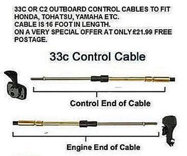 Mercury outboard control on sale cables