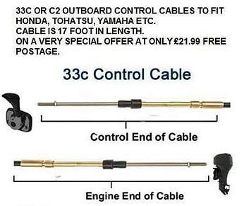 outboard engine control cable 33c c2 17ft